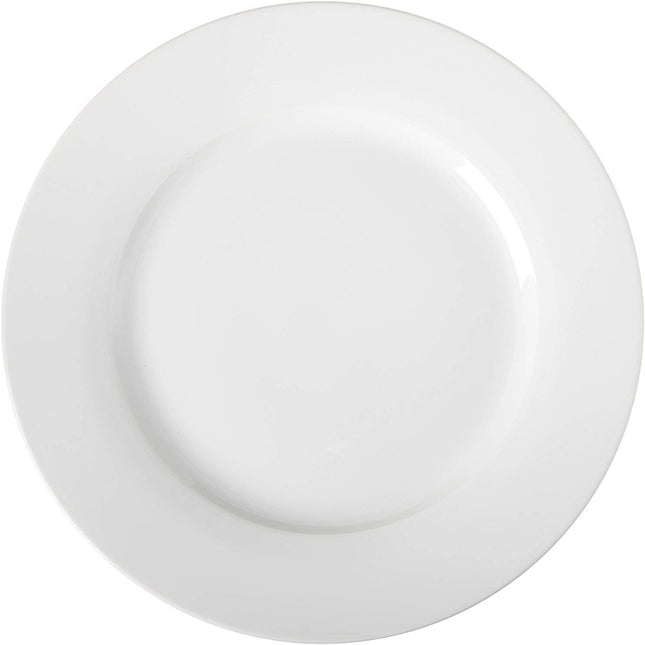 6-Piece White Dinner Plate Set, Microwave and Dishwasher Safe for Everyday Use, 10.5 Inches