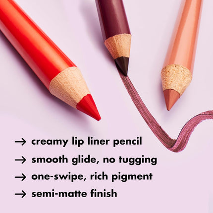 E.L.F. Cream Glide Lip Liner, Highly-Pigmented Pencil for Shaping & Sculpting Lips, Semi-Matte Finish, Vegan & Cruelty-Free