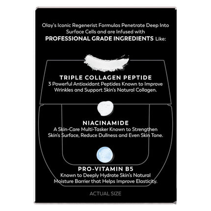 Face Moisturizer, Regenerist Micro-Sculpting Cream for Women, Fragrance-Free - Anti-Aging, Anti-Wrinkle, Firming Skin Care - Triple Collagen Cream, Peptide, Hyaluronic Acid, Niacinamide, 1.7Oz