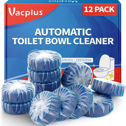 Automatic Toilet Bowl Cleaner Tablets, Drop-In Tank Cleaner for Bathroom, Prevent Stains & Deodorize, Long-Lasting Cleaning Tabs, Easy-Use Freshener for Bowl & Tank, 12 Pack