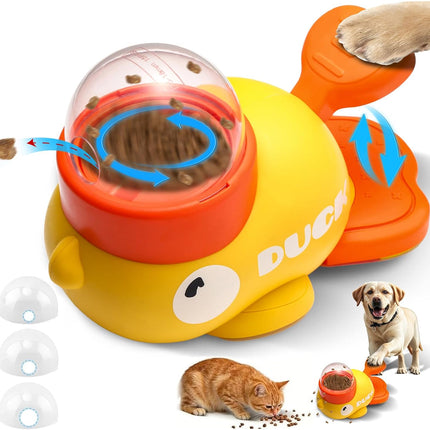 Duck Dog Slow Feeder Puzzle Toy, 3 Adjustable Openings, Treat Dispenser