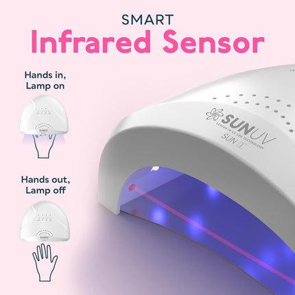 UV LED Nail Lamp, Gel Light for Nail Polish UV Dryer with 3 Timers Sunone White