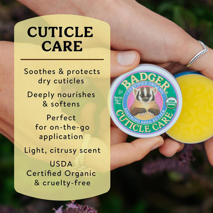 Cuticle Cream, Deep Hydration for Dry, Cracked Cuticles & Hangnails, 100% Organic Cuticle Balm with Rich Shea Butter for Strong, Healthy Nails, Non-Greasy Cuticle Oil, .75Oz Tin