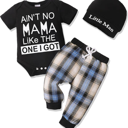 Newborn Infant Baby Boy Clothes Outfits New to the Crew Outfits Long Pants Toddler Baby Boy Clothes Set