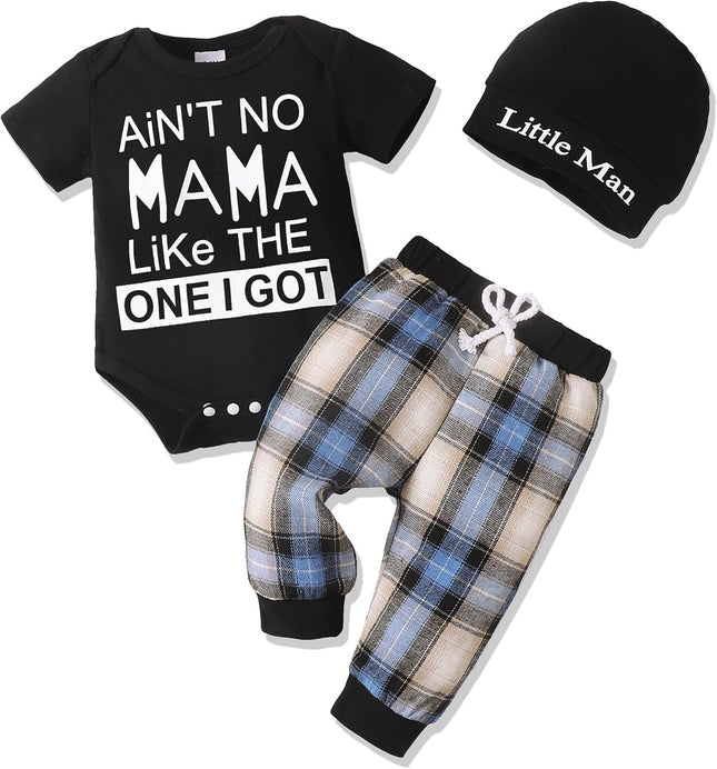 Newborn Infant Baby Boy Clothes Outfits New to the Crew Outfits Long Pants Toddler Baby Boy Clothes Set