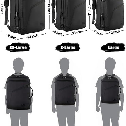 Carry on Backpack, Extra Large Travel Backpack Expandable Airplane Approved Weekender Bag for Men and Women, Water Resistant Lightweight Daypack for Flight 40L, Black