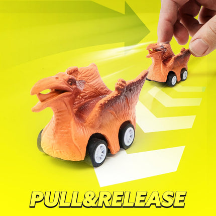 13 in 1 Dinosaur Toys for Kids 3-5, Transport Dinosaur Carrier Truck with 12 Pull Back Cars, Toddler Toys 3-4， Birthday Gifts for 3 4 5+ Year Old Boys