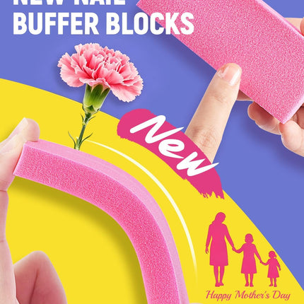 Nail File and Buffer Blocks with Nail Care Kit, 13 Pcs Manicure Kit for Women with Milk and Honey Cuticle Oil and Cuticle Trimmer Set