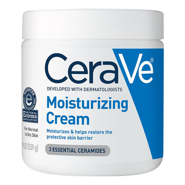 Moisturizing Cream, Body and Face Moisturizer for Dry Skin, Body Cream with Hyaluronic Acid and Ceramides, Daily Moisturizer, Oil-Free, Fragrance Free, Non-Comedogenic, 19 Ounce