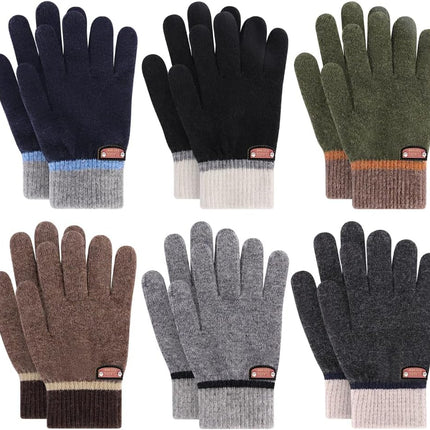 6 Pairs of Kids Gloves Boys Winter Gloves Stretchy Full Fingers Knitted Gloves Wool Fleece Lined Mittens