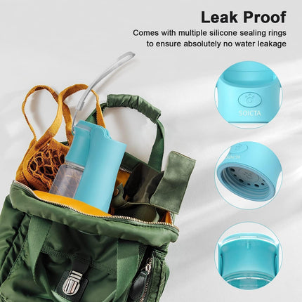 Portable Dog Small Animals Water Bottle for Walking 19 OZ or 12 OZ Pet Water Bottles for Puppy Medium Large Dogs Little Animals Water Dispenser Dog Small Animals Water Bowl