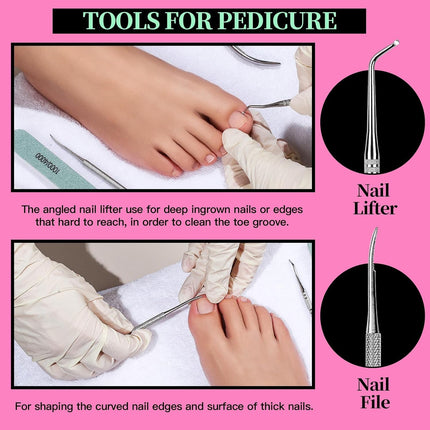 Nail Care Kit, Nail Files 100/180, Nail Buffer Block, Cuticle Nippers, Cuticle Trimmer, Cuticle Pusher, Nail Tools, Nail Kit, Pedicure & Manicure Tools, Nail Prep Kit, Manicure Kit for Women