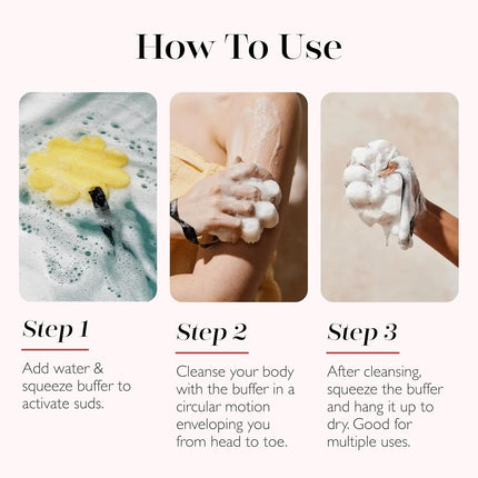 French Lavender Wild Flower Bath Sponge | Built-In Body Wash & Body Scrubber, Shower Loofah Sponge for Women | 14+ Uses