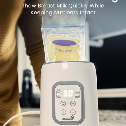 Bottle Warmer,  8-In-1 Fast Baby Bottle Warmer with Timer, Safe for Breastmilk Nutrients, Accurate Temperature Control, with Defrost, Sterili-Zing, Keep Warm, Heats Baby Food & Bottles