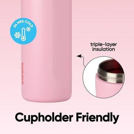 Owala Freesip Insulated Stainless Steel Water Bottle with Straw for Sports and Travel, Bpa-Free Sports Water Bottle, 24 Oz, Angel Food Cake