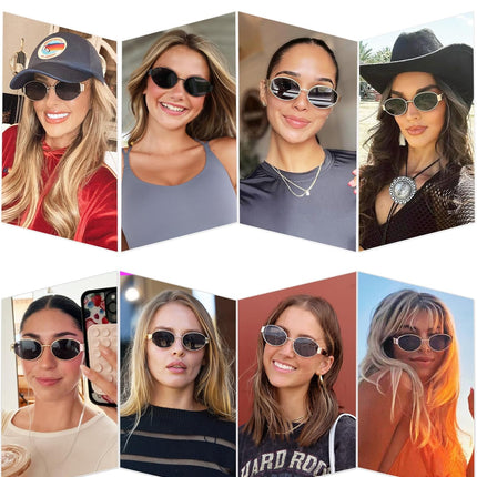 Retro Oval Sunglasses for Women Trendy Classic Shades UV400 Protection SJ1256