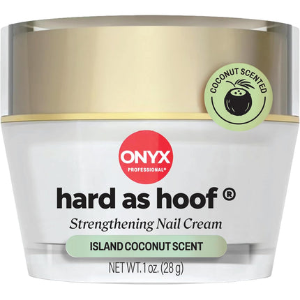 Hard as Hoof Nail Strengthening Cream, Island Coconut Scent - Nail Growth and Conditioning Cuticle Cream Stops Splits, Chips, Cracks & Strengthens Nails, 1 Oz