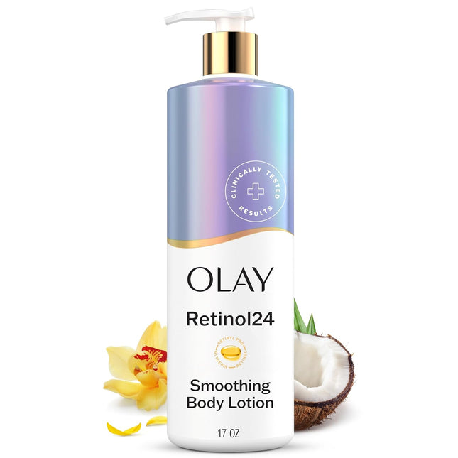 Body Lotion for Women, Smoothing with Retinol Serum, Visibly Smoother Skin, 24Hr Moisture & Hydration, Fast Absorbing Formula, Vitamin B3 Complex, for All Skin Types, 17 Fl Oz