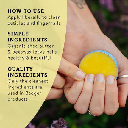 Cuticle Cream, Deep Hydration for Dry, Cracked Cuticles & Hangnails, 100% Organic Cuticle Balm with Rich Shea Butter for Strong, Healthy Nails, Non-Greasy Cuticle Oil, .75Oz Tin
