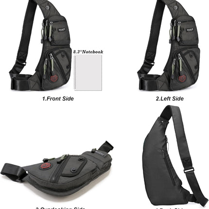 Sling Bag Chest Shoulder Backpack Crossbody Bags Casual Daypack for Men Women