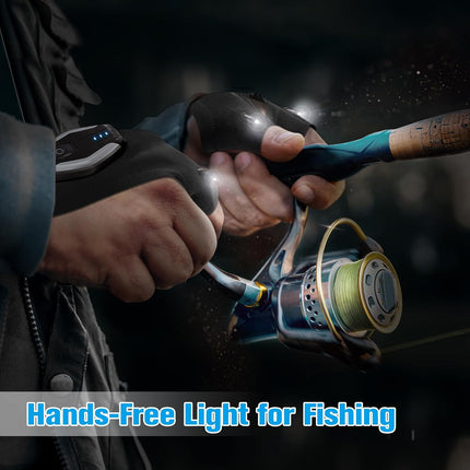 Gifts for Men LED Flashlight Gloves, Anniversary Birthday Gifts for Men Dad Him Husband Boyfriend, Dad Gifts for Fishing Auto Repair, Camping Essentials Cool Gadgets Tools for Men