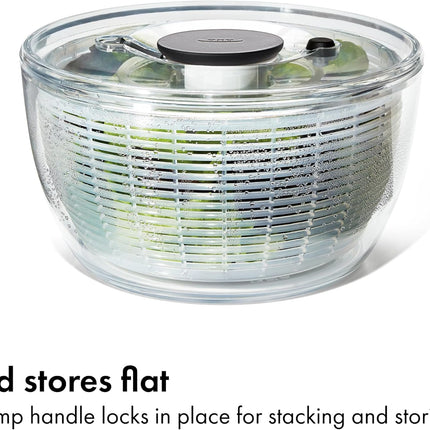 OXO Good Grips Salad Spinner | Lettuce Spinner | Fruit Washer | Fruit Washing Bowl with Strainer | Vegetable Cleaner | Salad Cleaner | Lettuce Washer | 6.22 Quart Capacity
