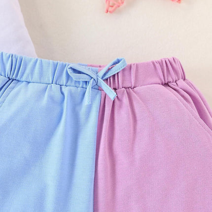 Toddler Kids Girl Clothes Floral Letter Graphic Top + Shorts 2PC Girls Summer Short Set