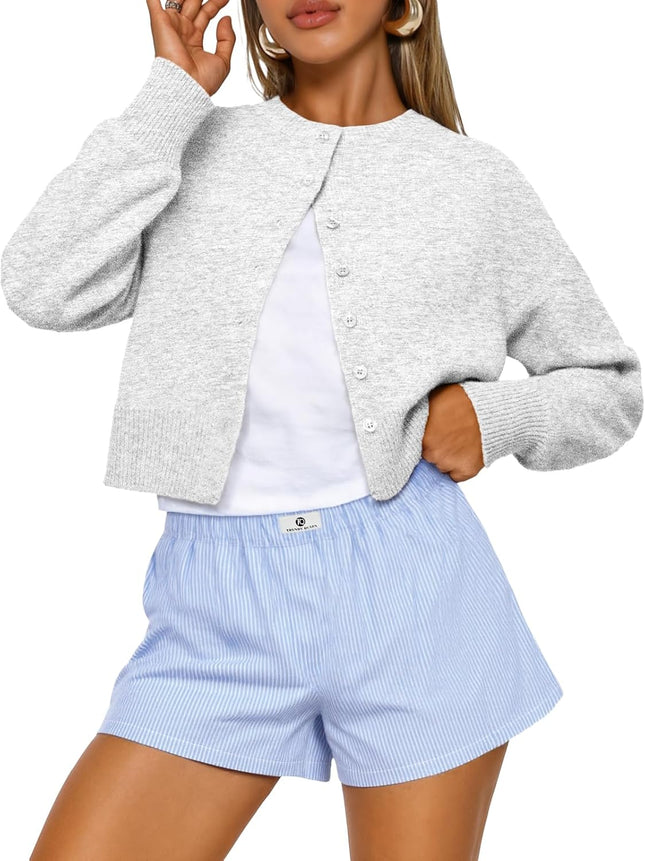 Cropped Cardigan Sweaters for Women Y2K Fall Fashion Clothes 2026