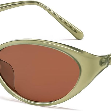 Retro Oval Sunglasses for Women Men 2026 Y2K Wrap around 90S Shades VL9956