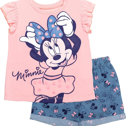 Mickey Mouse & Friends Girls' 2-Piece T-Shirt and Shorts Set for Baby & Kids