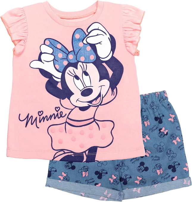 Mickey Mouse & Friends Girls' 2-Piece T-Shirt and Shorts Set for Baby & Kids