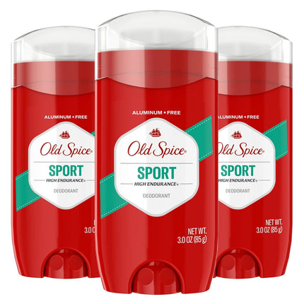 Aluminum Free Deodorant for Men, High Endurance, 24/7 Sweat Defense & Odor Protection to Eliminate Odors, 24/7 Freshness & Lasting Scent, Sport Scent, 3.0 Oz (Pack of 3)
