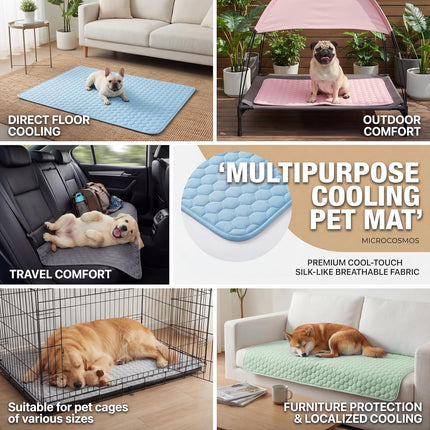 Summer Cooling Mat & Sleeping Pad- Water Absorption Top, Materials Safe, Easy Carry, EZ Clean. Keep Cooling for Pets, Kids and Adults.(Dark Grey, 28" X 22")