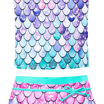 Little Girls' Summer Swimwear Two Piece Boyshort Tankini Kids Swimsuit