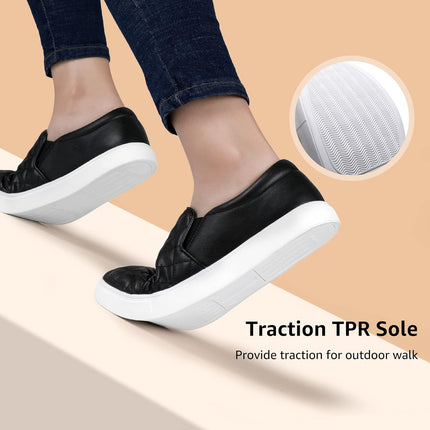 Loafers for Women Memory Foam Slip on Sneakers Elees Quilted 1.0 Comfort Fall Shoes