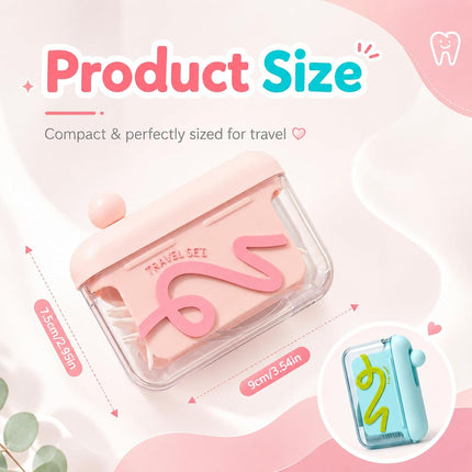 2026 Travel Floss Pick Dispenser Count Automatic Press Pop-Up Holder Sized Organizer Portable and Refillable for Home Dining Restaurant with 10 Picks (Pink（1Pc）)