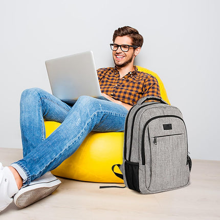 Travel Laptop Backpack, Business anti Theft Slim Sturdy Laptops Backpack Personal Item Bag, Water Resistant College School Computer Bag Gift for Men & Women Fits 15.6 Inch Notebook, Grey