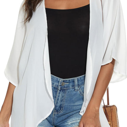 Women'S Floral Print Puff Sleeve Kimono Cardigan Loose Cover up Casual Blouse Tops 2026