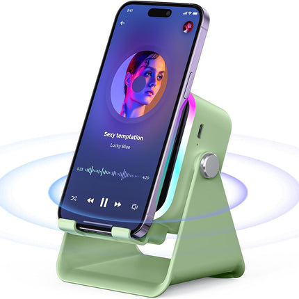 Induction Speaker with Phone Stand 5 in 1 Wireless Bluetooth Audio Green