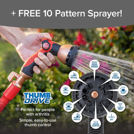 Ballistic 50 FT Expandable Garden Hose W/Pocket Pivot Swivel Connector, Anti-Burst Sleeve Reinforced with Bulletproof Fiber, Lightweight, No-Kink, Compact, Uv-Protected, as SEEN on TV