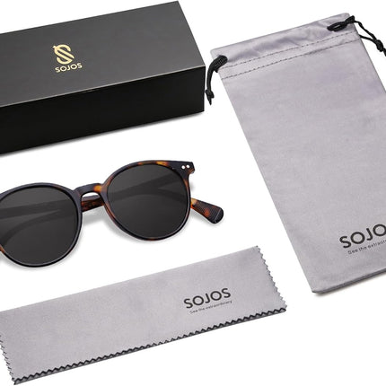 Small round Classic Polarized Sunglasses for Women Men Vintage Style UV400 Lens MAY SJ2113