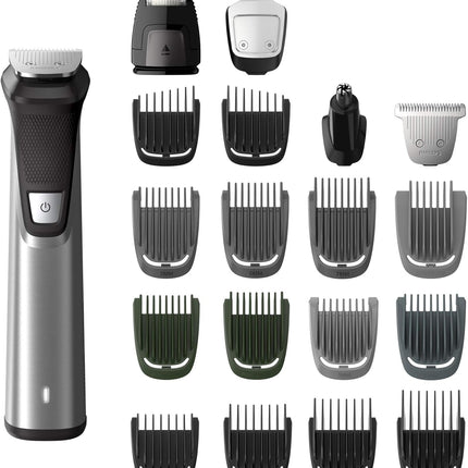 Philips Multigroom Series 7000 23 Piece Mens Grooming Kit, Trimmer for Beard, Head, Body, and Face - NO Blade Oil Needed, MG7750/49