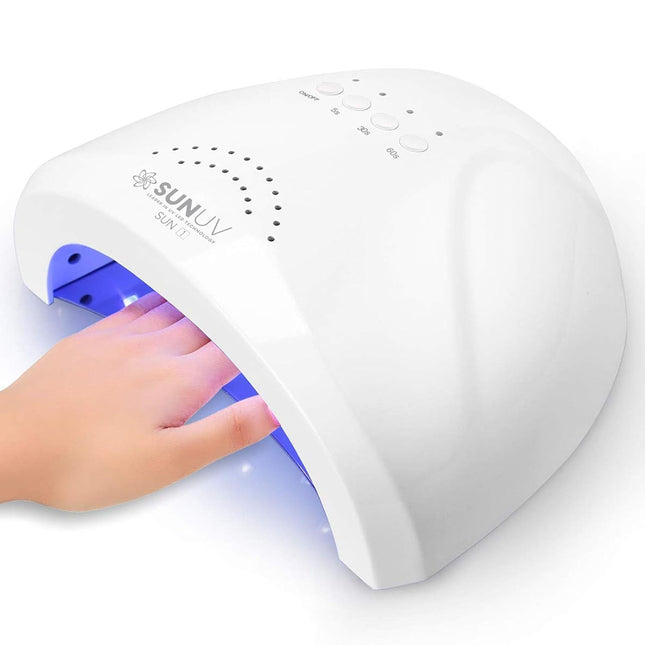 UV LED Nail Lamp, Gel Light for Nail Polish UV Dryer with 3 Timers Sunone White