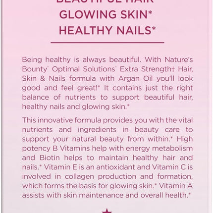 Advanced Hair, Skin & Nails, Argan-Infused Vitamin Supplement with Biotin and Hyaluronic Acid, 150 Rapid Release Softgels, 50 Total Servings
