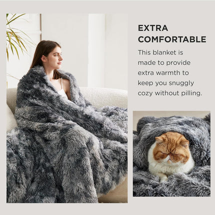 Bedsure Gentlesoft Fluffy Fuzzy Faux Fur Throw Blanket for Couch, Soft Sherpa Fleece Cozy Gifts for Women, Plush Bed Blanket Room Decor for Men, Thick Warm Teen Gifts Winter Bedding