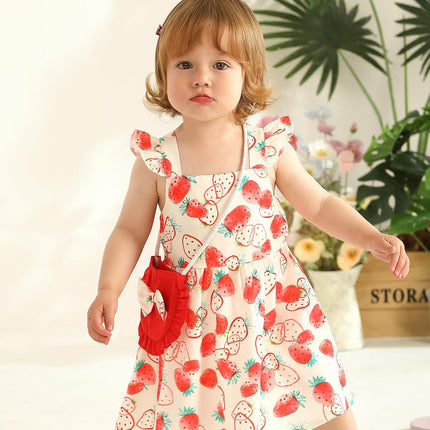 Baby Girl Clothes Newborn Dress Summer Toddler Girls' Clothing Casual Sundress with Cute Bag Infant Outfits