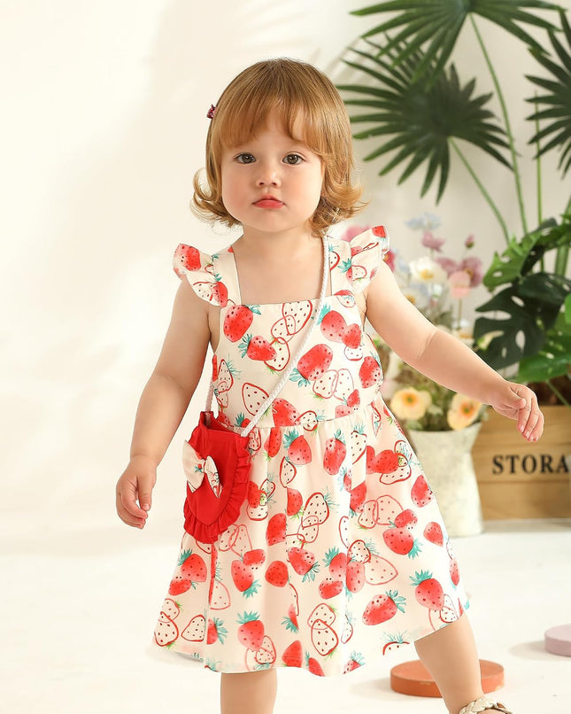 Baby Girl Clothes Newborn Dress Summer Toddler Girls' Clothing Casual Sundress with Cute Bag Infant Outfits