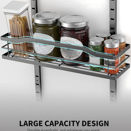 White 9-Tier over the Door Pantry Organizer, Pantry Organization and Storage, Metal Hanging Spice Rack Shelves Door, Home & Kitchen Essentials, Laundry Room Bathroom Organization
