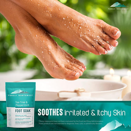 -Tea Tree, Peppermint, MSM & Epsom Salt Foot Soak-For Stubborn Foot Odor, Burning & Itching Associated with Athletes Foot- Softens Dry Skin & Calloused Heels-1 Pound