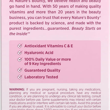 Advanced Hair, Skin & Nails, Argan-Infused Vitamin Supplement with Biotin and Hyaluronic Acid, 150 Rapid Release Softgels, 50 Total Servings